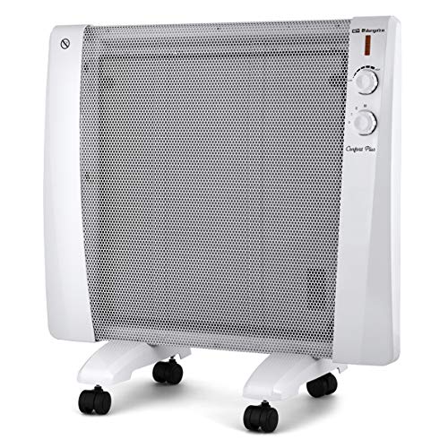 Orbegozo RM 1000 - Radiador de mica, 3 potencias de calor, sin fluido, protección contra sobrecalentamiento, sistema antivuelco, 1000 W
