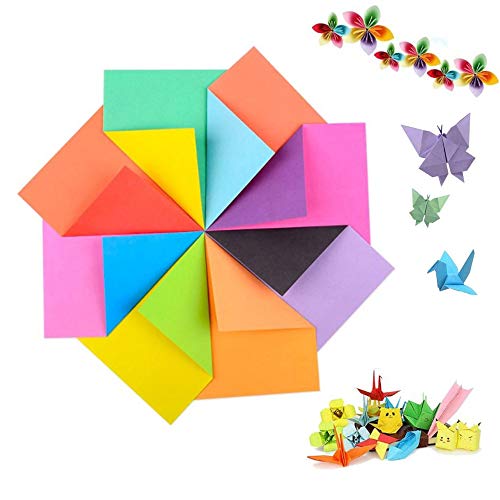 Origami Cuadrado 15x15cm, 240 Origami Bicolor de Doble Cara, Origami Hecho a Mano para Adultos, Papel Decorativo Hecho a Mano, Origami para Proyectos de Manualidades, Tarjetas de Colores