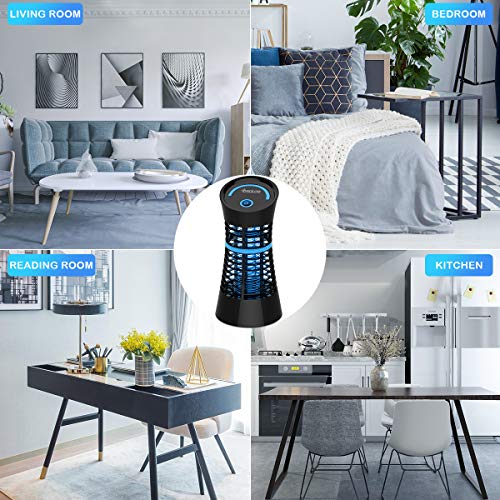 Osaloe Lámpara Antimosquitos Portátil, Asesino del Mosquitos y Insectos, Lámpara LED Iluminación Lámpara de Mosquitos Eléctrica para Casa, Cocina, Oficina, Dormitorio, Interior (Negro)