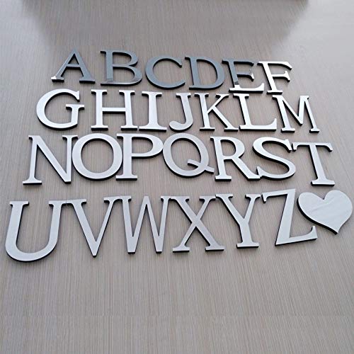 Oulensy 3DWall Pegatinas Espejo de acrílico Etiqueta de la Pared del Alfabeto inglés Las Letras Inicio DecorationPersonality Decoración Especial Love