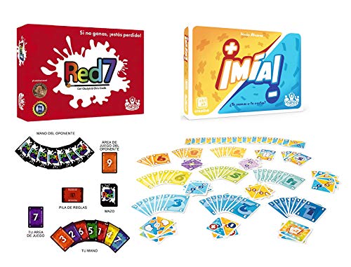 Outletdelocio. Pack 2 Juego de Cartas ¡MIA! + Red7. Edicion Española. +6 años