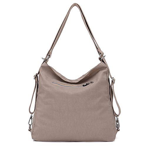 Outreo Mujer Bolsos de Moda Impermeable Mochilas Bolsas de Viaje Bolso Bandolera Sport Messenger Bag Bolsos Mano para Tablet Escolares Nylon (Beige One)