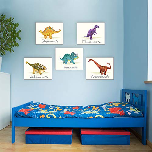 Outus 9 Piezas Impresiones de Arte de Pared de Dinosaurio Calcomanías de Pared de Póster Dinosaurios con Imágenes sin Marco Regalo de Cumpleaños para Decoraciones de Guardería y Habitaciones de Niños