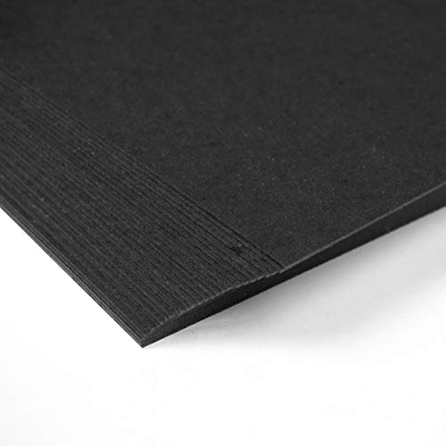 Pack 30 hojas cartón reciclado negro grueso 400 g/m² hojas cartoncillo compacto, para manualidades, scrapbook - 23x30 cm