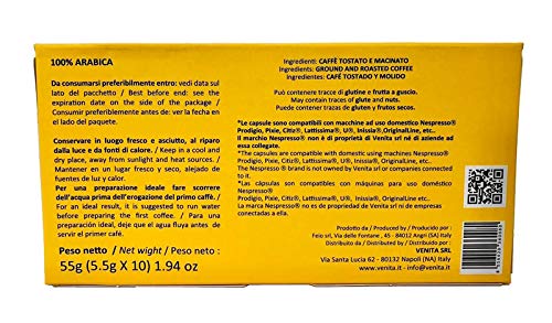 Pack 4 Cajas: Dos Cajas Venita Café Gourmet 100% Arábica Expreso + Dos Cajas Venita Café Gourmet Blend Mezcla Expreso en Cápsulas, 4 Cajas de 10 Monodosis de 5,5 Gramos Cada Una