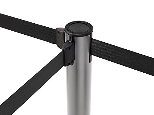 Pack de 2 Postes separadores con Cinta Extensible: Eco Plata - Cinta Negra