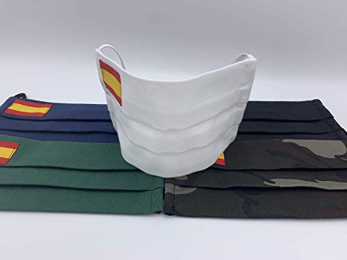 Pack de cuatro unidades dos negras y dos verdes con bandera de España tratados con ozono