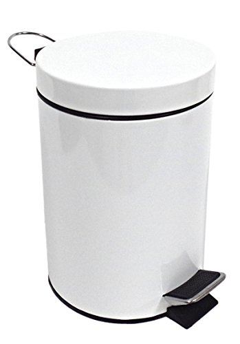 PAMEX Papelera Metalica con Pedal 3L Blanca