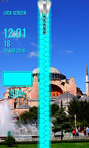 Pantalla mezquitas de la cremallera de bloqueo