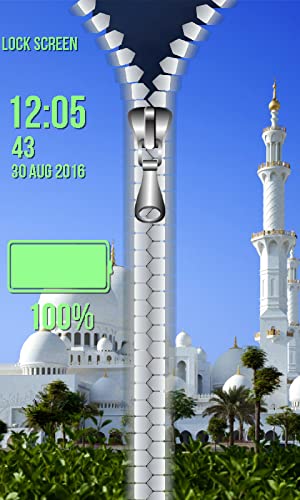 Pantalla mezquitas de la cremallera de bloqueo