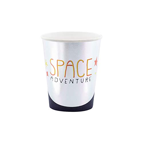 Partydeco. 6 Vasos de cartón Space Adventure para Fiestas temáticas