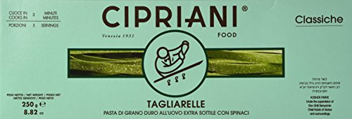 Pasta italiana agliarelle verdi al huevo con espinacas Cirpiani