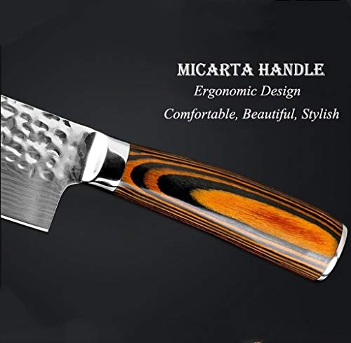 Patrón de la Cocina del Cocinero del Cuchillo japonés de Damasco láser Hecha a Mano del Cuchillo de Cocina Carne Cortada Nakiri Gyuto Cuchillo de Carnicero Antiadherente Kn