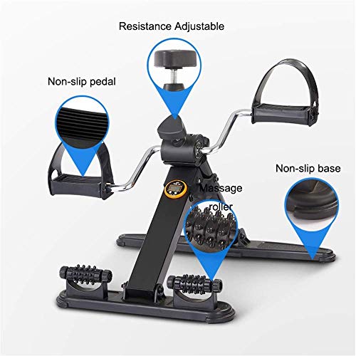 Pedalear ejercitador Mini plegable bicicleta estática cubierta aptitud brazo y pierna con el ejercicio de la exhibición digital Venta ambulante Máquina ajustable aparatos de ejercicios de rehabilitaci