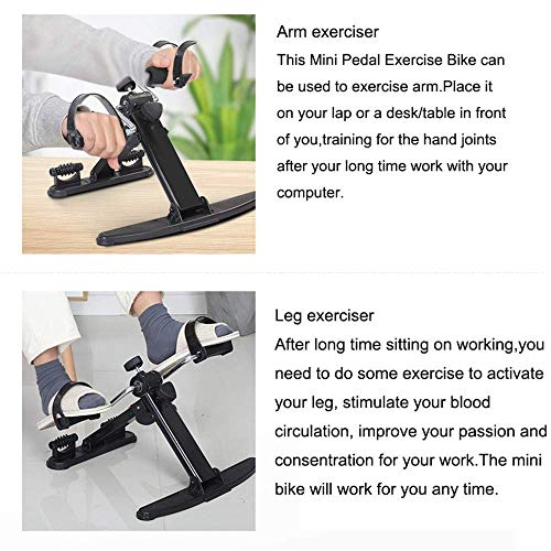 Pedalear ejercitador Mini plegable bicicleta estática cubierta aptitud brazo y pierna con el ejercicio de la exhibición digital Venta ambulante Máquina ajustable aparatos de ejercicios de rehabilitaci