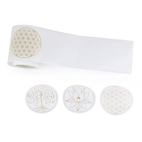 Pegatinas flor de la vida, árbol de la vida, flor de loto, decoración en oro, 50 unidades