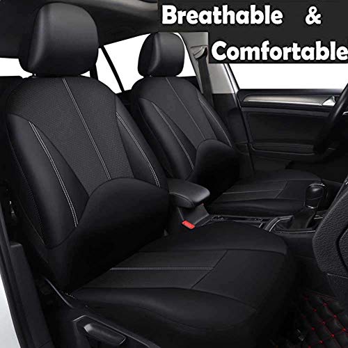 perfecti Fundas Asientos Coche Poli-Piel para Delantero & Trasero, Universal Antideslizante Cubre Asientos De Coche Lavable Accesorios Coches Interior Decoracion