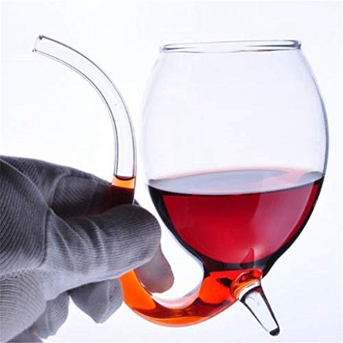 Personalizado Copas De Vino Sin Pie De Cristal 300Ml 5.5" Resistente Al Calor Que Aspira El Jugo De Leche Taza De Té Con El Tubo Pajita Bueno Para Regalos De Bodas Partes (1PC),Clear