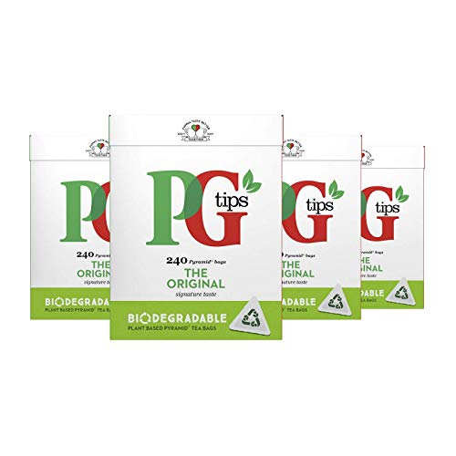PG Tips Original Té, Pack de 4 x 240 bolsas , forma de pirámide