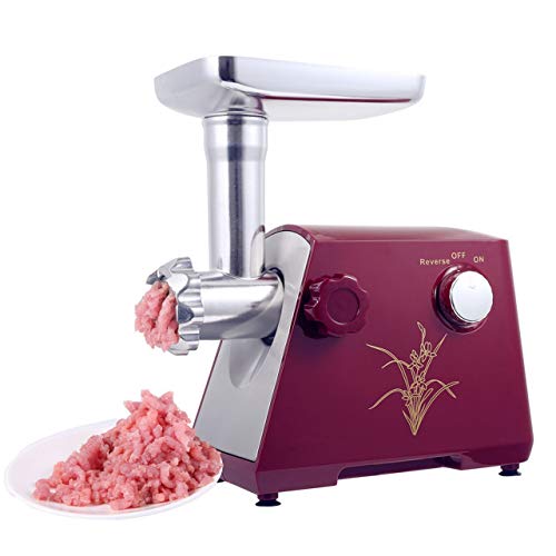 Picadora de carne eléctrica 1000W Máquina para hacer salchichas caseras Picadora Picadora de alimentos Máquina de corte de picadora para utensilios de cocina para el hogar (gris) ESjasnyfall