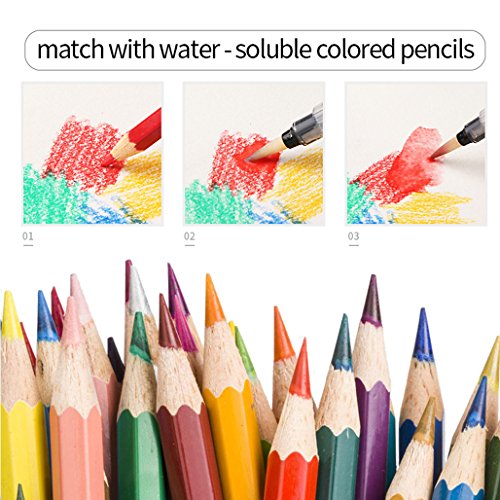 Pincel de Agua, XiDe 6 Piezas Pinceles Acuarela de Pintura, Water Brush Pens para Pinturas de Acuarela, Rotuladores con Punta Pince und Deposito Agua, lLápices Solubles en Agua