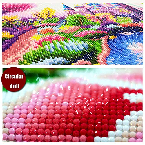 Pintura en 5D, pintura de diamante, cuadro de diamantes de imitación, cuadro de cristales, kit de bordado, manualidades, costura 40 x 30 cm (Hello Kitty)