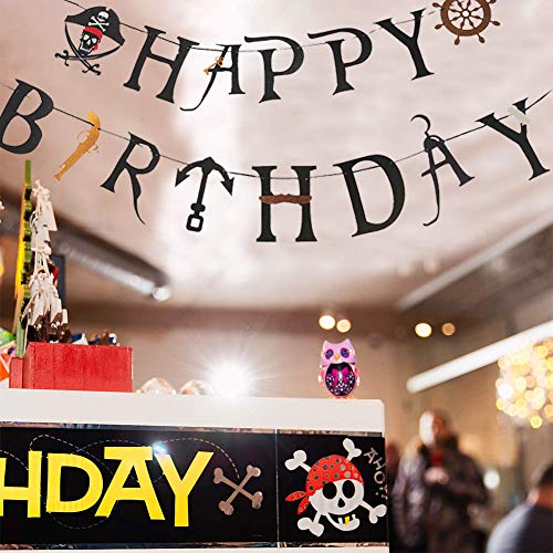 Piratas Pastel Topper - WENTS 10PCS Decoración Torta Pirata de Toppers Banner para Cumpleaños de Niños, Halloween, Fondos de Fotos y Accesorios, Decoración de Fiesta
