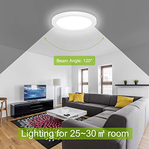 Plafón Led Techo Avanlo 24 Vatio Lámpara de Techo Cocina 2300lm, 32 Centímetro Diamwter Plafones para Techo, Plafones para Office Mall, Ultradelgado