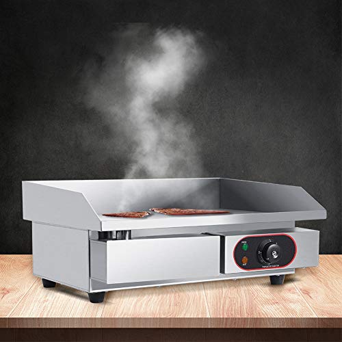 Plancha Grill Eléctrica, Bandeja Barbacoa Plancha BBQ para Cocinar Restaurante o Uso Doméstico, Parrilla Electrica de Acero Inoxidable, 45x55 cm