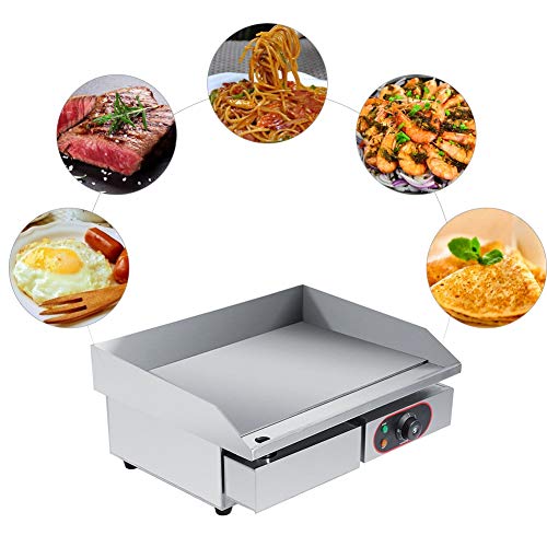 Plancha Grill Eléctrica, Bandeja Barbacoa Plancha BBQ para Cocinar Restaurante o Uso Doméstico, Parrilla Electrica de Acero Inoxidable, 45x55 cm