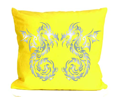Plantilla de diseño de dragón tribal – 25,5 x 35,5 cm – Plantilla de pared reutilizable oriental chino japonés