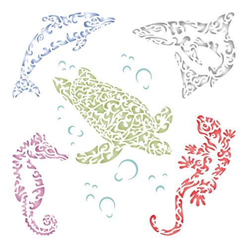 Plantillas de tatuajes tribales estilizadas de Sea Creatures, large