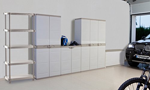 Plastiken (HLKRQ) Titanium Armarios, Madera Contrachapada, Beige, 105x44x176 cm