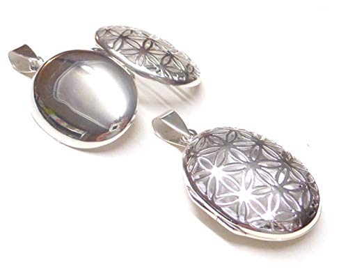 Plata, medallón, colgante, diseño de flor de la vida, filigrana trabajada, regalo, joyas, colgante de amistad,