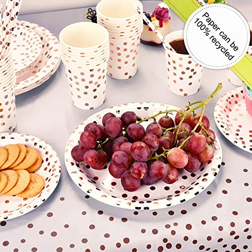 Platos De Papel Desechables De Oro Rosa,Platos De Papel Desechables (50 Unidades),Platos Desechables,Paquete De Platos De Papel,Vajilla Desechable,Suministros De Fiesta De Oro Rosa,Platos De Postre