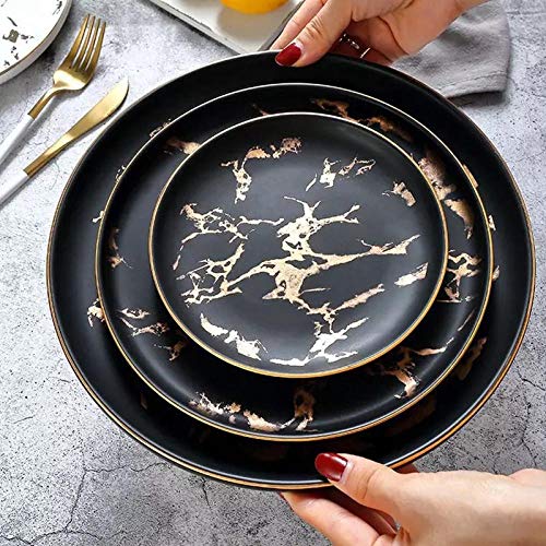 Platos Hondos Juego De Vajilla De Mármol Blanco Y Negro Al Por Mayor Unique Unique