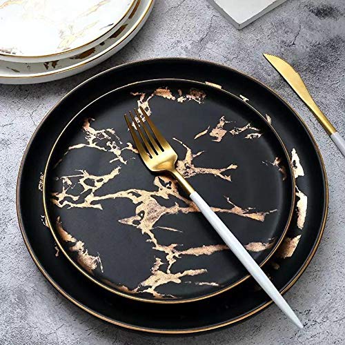 Platos Hondos Juego De Vajilla De Mármol Blanco Y Negro Al Por Mayor Unique Unique