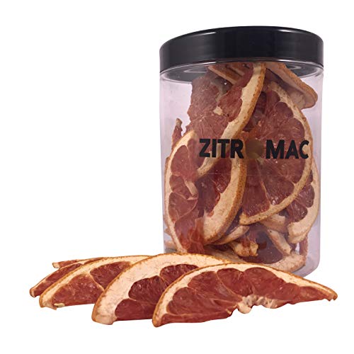 Pomelo deshidratado para cóctel. Fruta deshidratada sin azúcar para coctel /decoración / repostería / navidad / bebidas. Rodaja de Pomelo seca 100% natural sin aditivos. Tarro grande 130 Gr