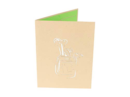 PopLife Cards Tarjeta de día de padres de carro de golf carro emergente para todas las ocasiones día del padre, feliz cumpleaños, jubilación, sobre la colina, el mejor regalo de golf para el marido