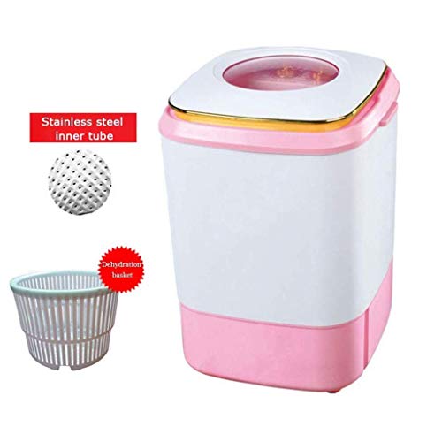Portátil Lavadora, Rotary Compacto de Peso Ligero Lavadora de Apartment Hotel del Dormitorio Lavadora portátil pequeña Mini Mano Compacto Semi (Color: Rosa) DDLS (Color : Pink)