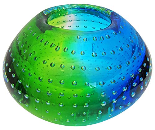 Portavelas de cristal candelero vidrio estilo antiguo murano 9cm