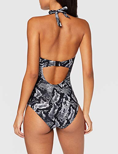 Pour Moi? Python Mesh Halter Control Suit baño, Gris (Titanium Titanium), 75 (Talla del Fabricante: 8) para Mujer
