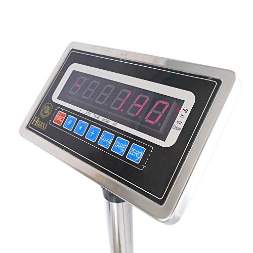 PrimeMatik - Balanza Industrial de Plataforma 30x40cm báscula 60Kg de Acero Inoxidable