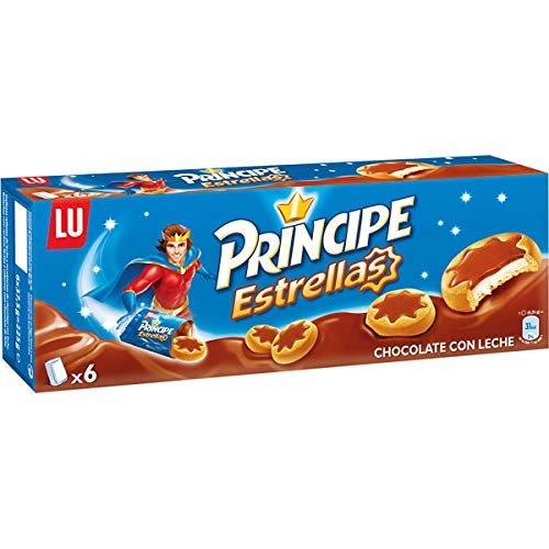 Príncipe - Galletas Estrellas Chocolate con Leche - 6 bolsitas, 225 g
