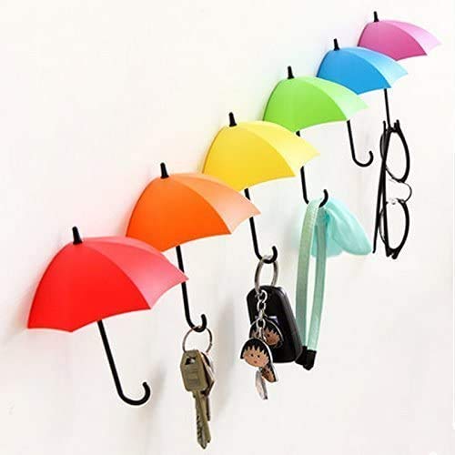Pulchram 6 Piezas Puerta de Pared autoadhesiva Llave Ropa Gancho Soporte Rack Paraguas Accesorios Decorativos Decoración para el hogar Acentos Regalo (6 PCS)
