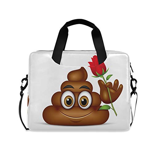 PUXUQU - Bolso para portátil, diseño de emoticonos y flores, 15,6"