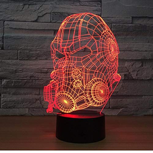Qazqaz máscara de gas modelo 3D lámpara LED 7 colores cambiando USB sensor táctil escritorio lámpara USB noche luz atmósfera lámpara regalo