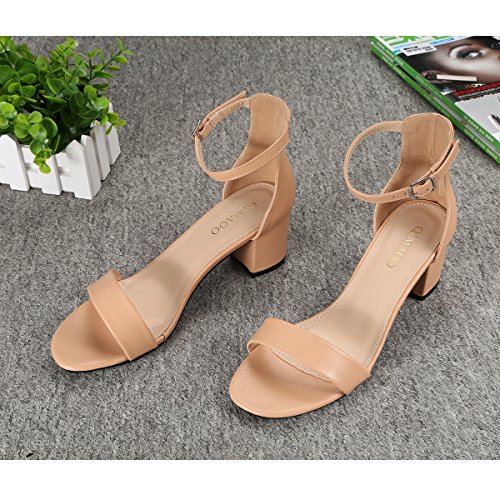 Qimaoo Sandalias Mujer Tacón 6 CM Zapatos de tacón con Punta Abierta para Mujer