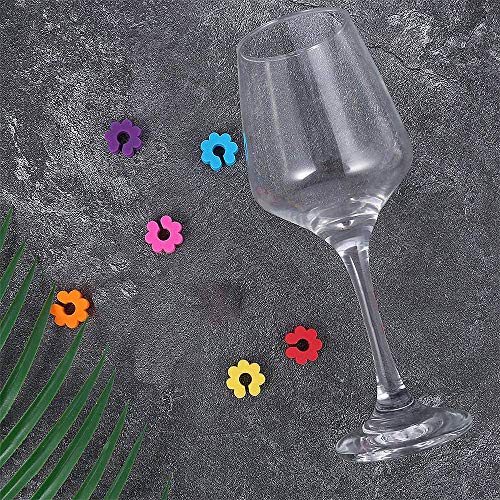 qipuneky Marcadores de Copas de Vino, 14 Piezas para Decoraciones de Fiesta/Bar/Mesa, Uso doméstico - Silicona