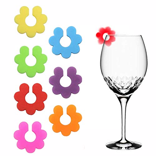 qipuneky Marcadores de Copas de Vino, 14 Piezas para Decoraciones de Fiesta/Bar/Mesa, Uso doméstico - Silicona
